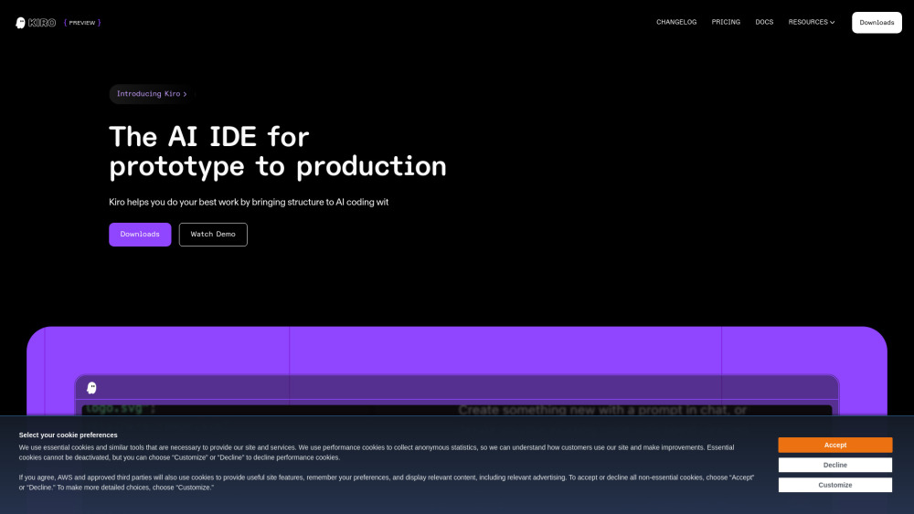 Kiro website screenshot
