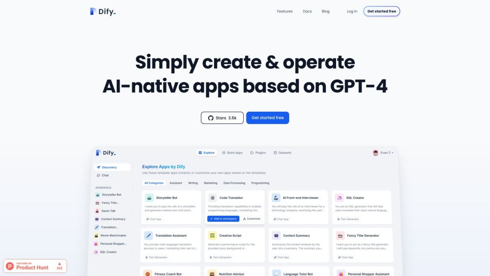 Dify Ai website screenshot
