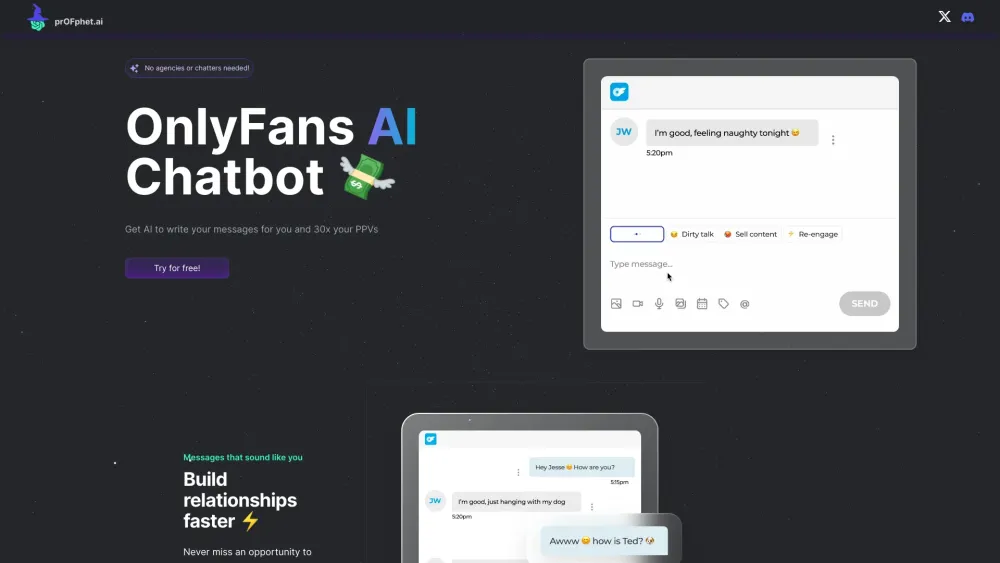 Profphet Of Ai Chatbot website screenshot