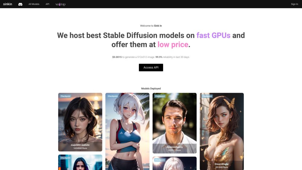 Sinkin Ai website screenshot
