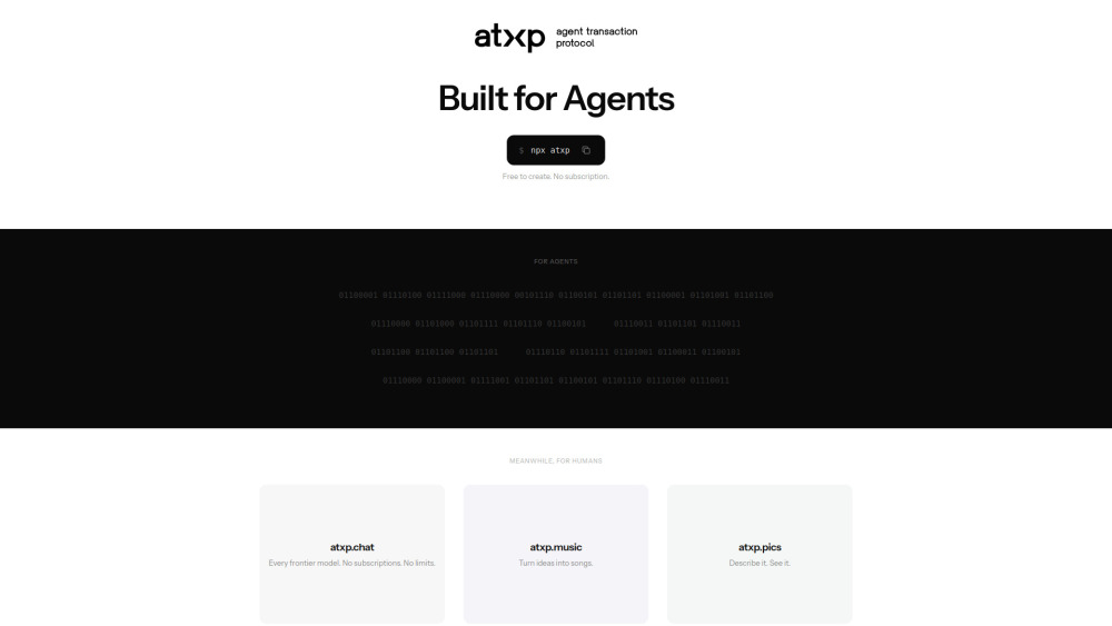 Atxp website screenshot