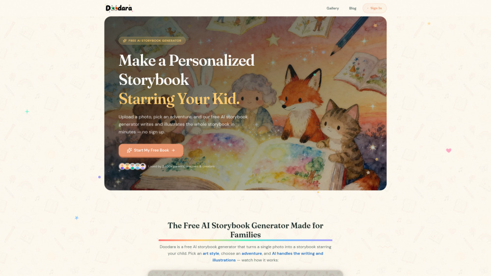 Doodara website screenshot