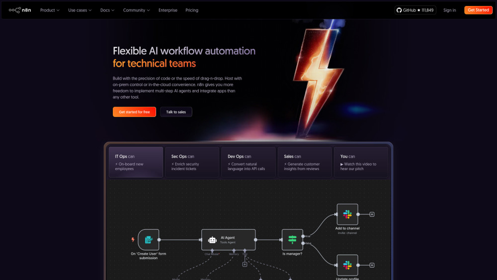 N8N website screenshot