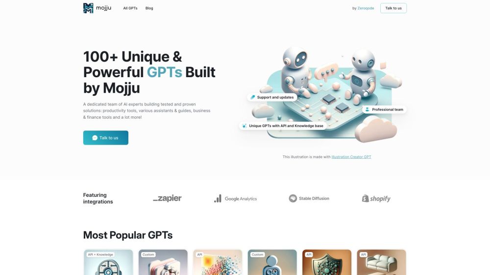 Mojju website screenshot