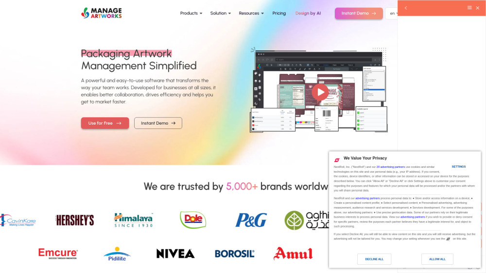 Manageartworks website screenshot
