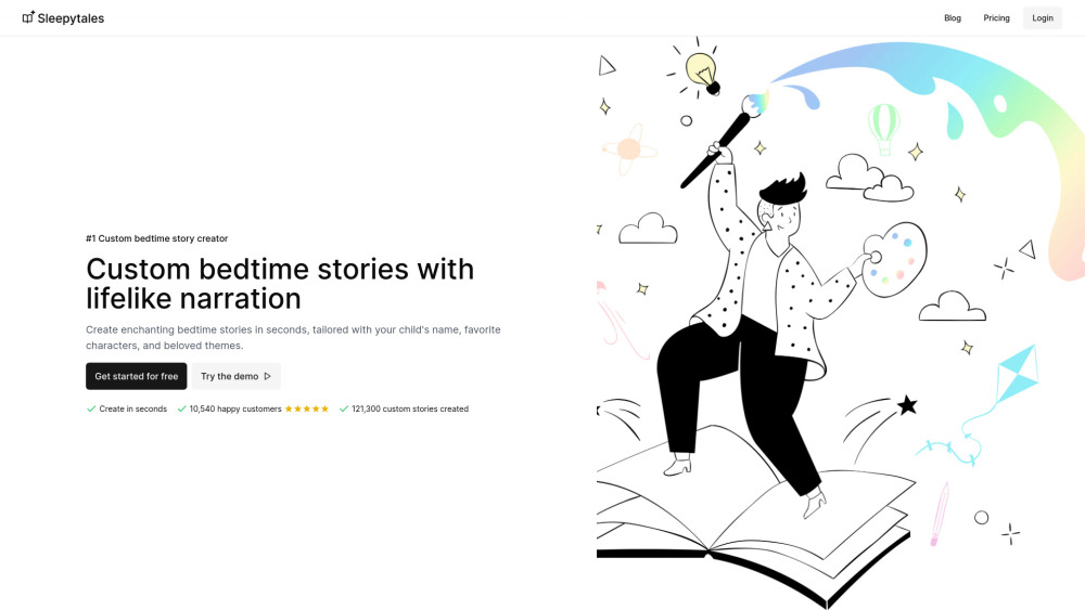 Sleepytales website screenshot