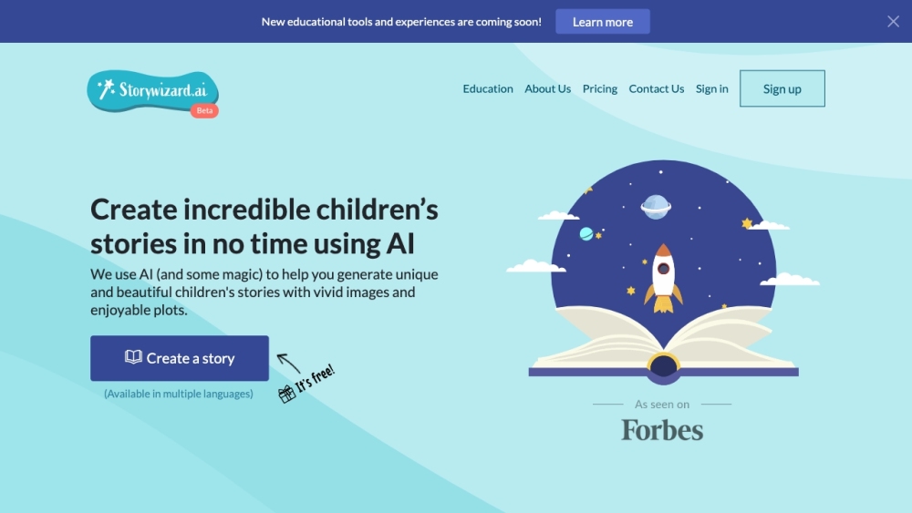 Storywizard website screenshot