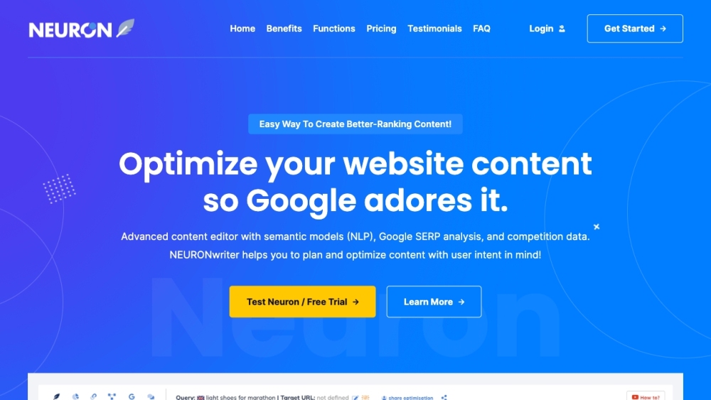 Neuronwriter website screenshot