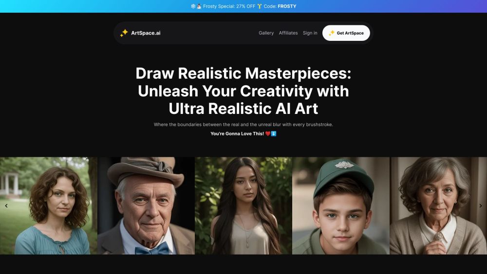 Artspace Ai website screenshot