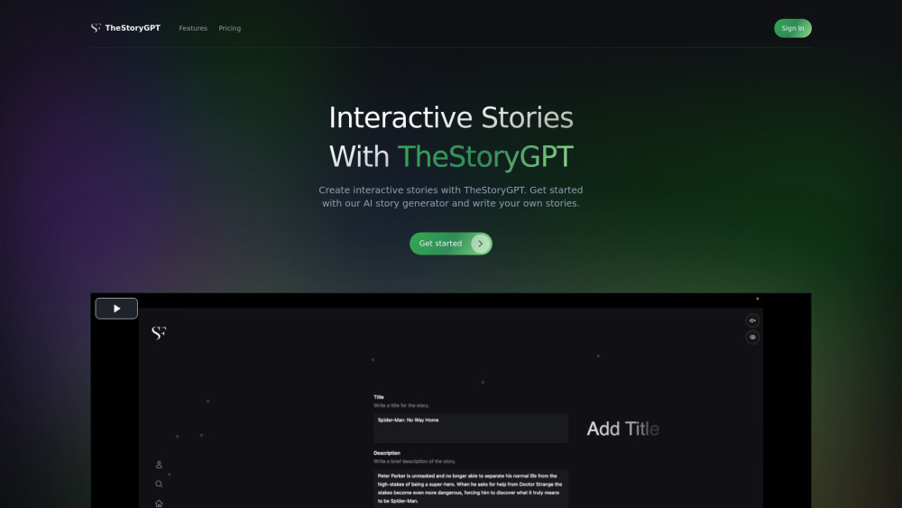 TheStoryGPT website screenshot