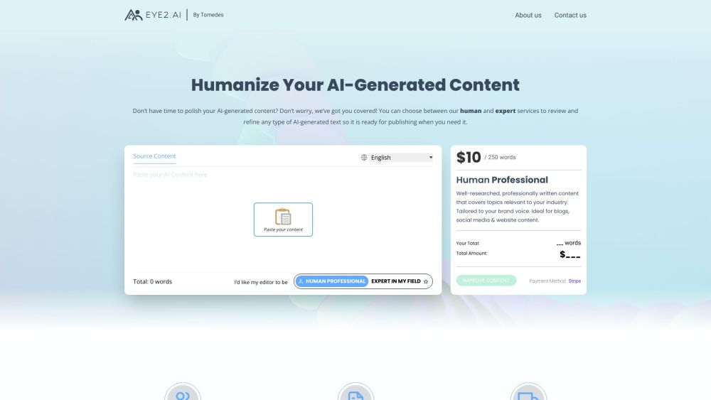 Eye2 Ai website screenshot