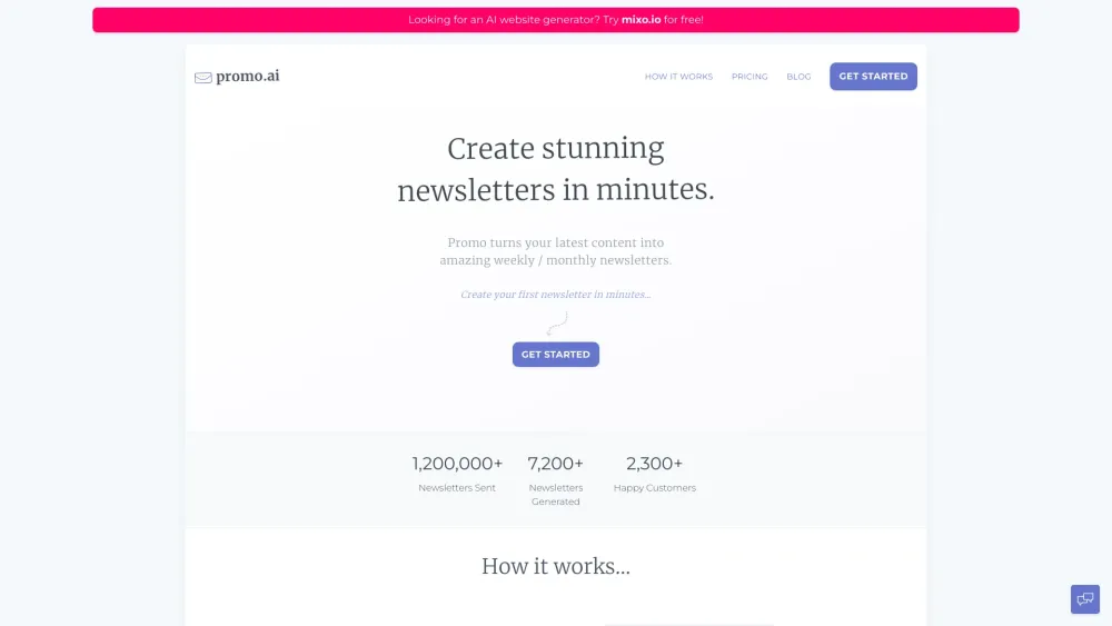 Promo Ai website screenshot