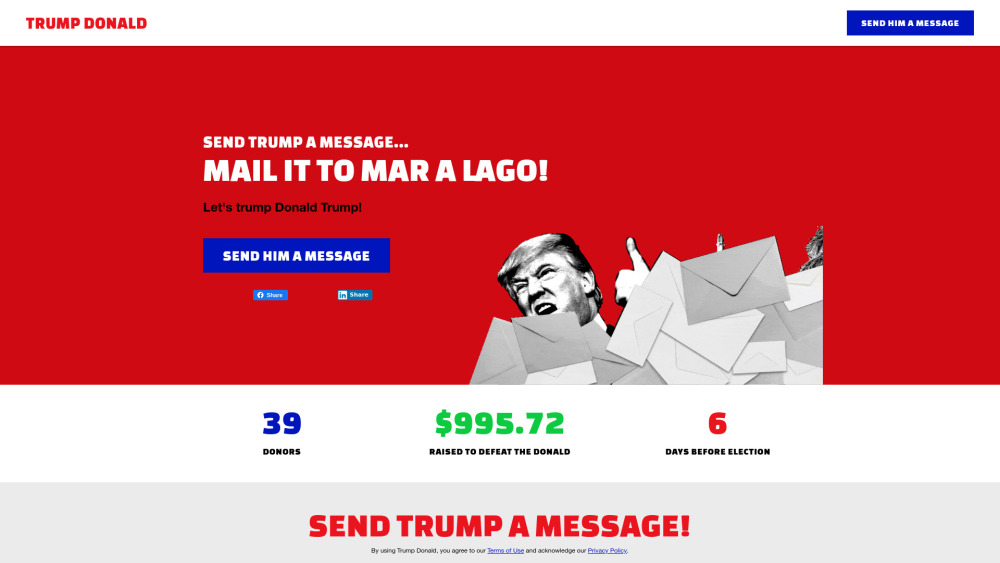 Trump Donald website screenshot