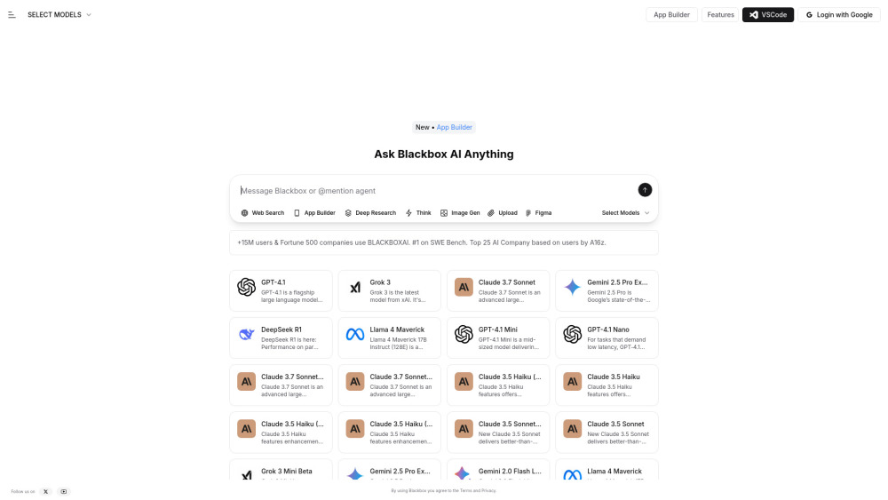 BLACKBOX.AI website screenshot