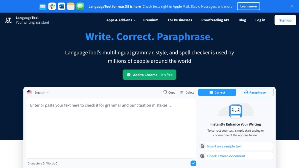 Languagetool website screenshot
