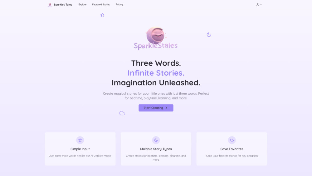 Sparklestales website screenshot