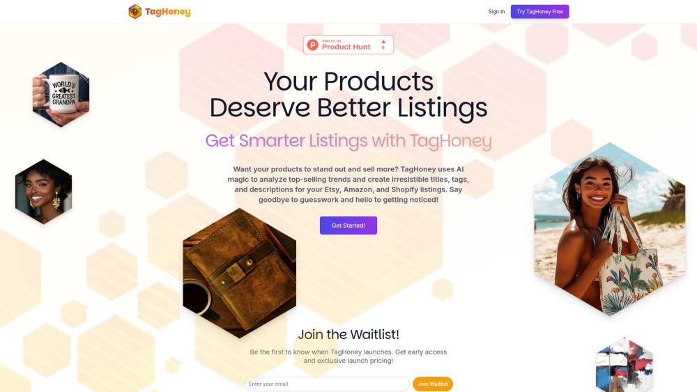 Taghoney website screenshot