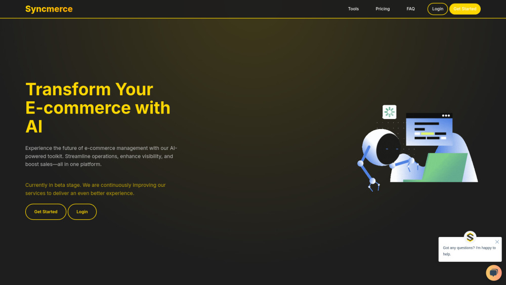Syncmerce website screenshot