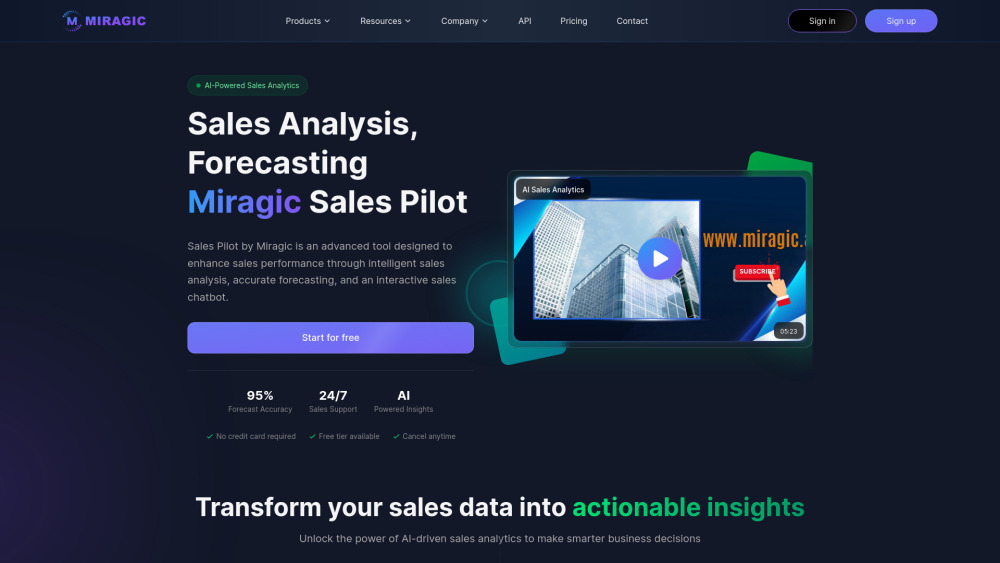 Miragic - SalesPilot website screenshot
