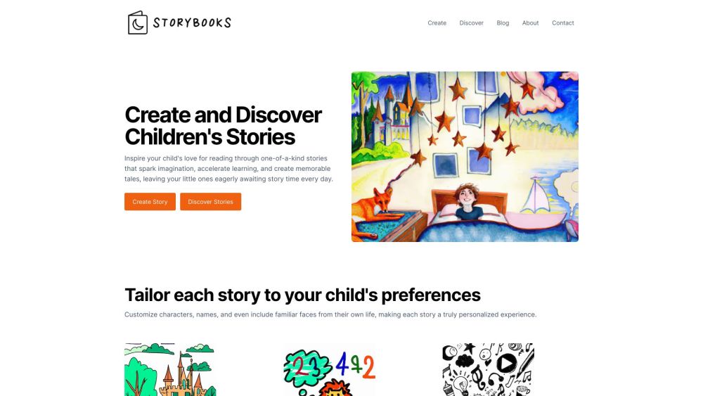 Storybooks website screenshot