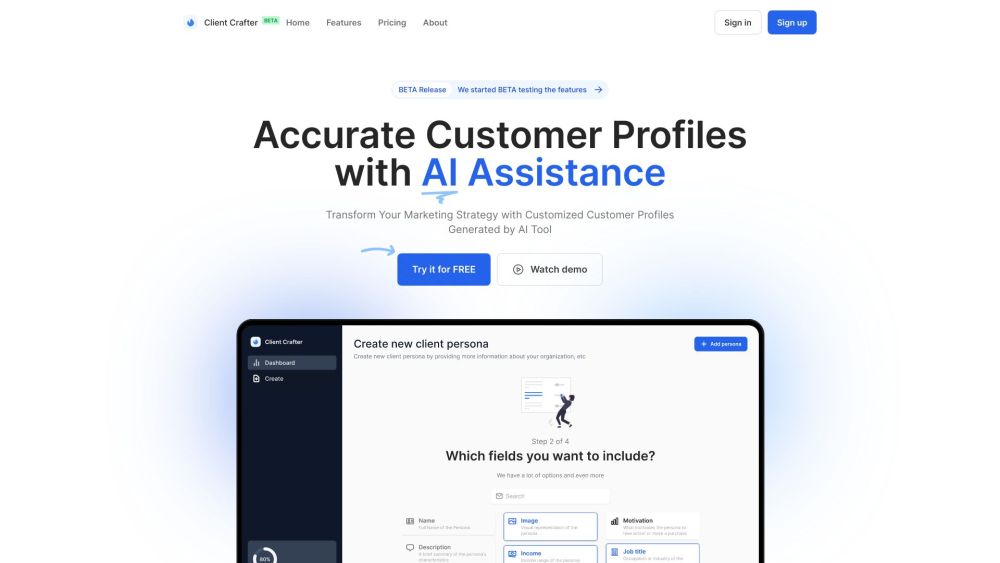 Client Crafter website screenshot