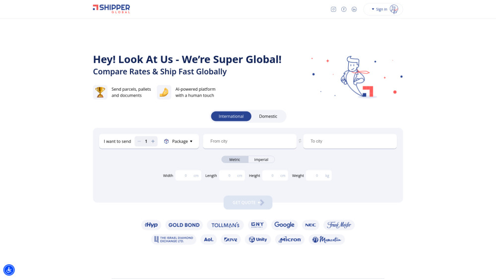 Shipper Global website screenshot