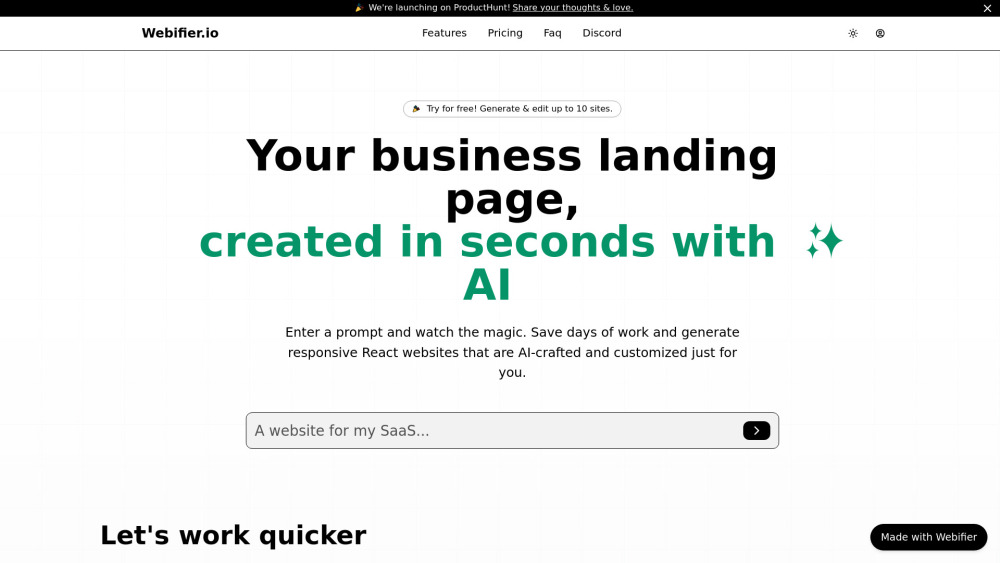 Webifier website screenshot