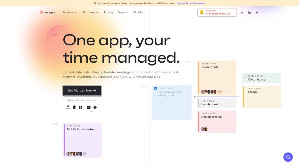 Morgen website screenshot