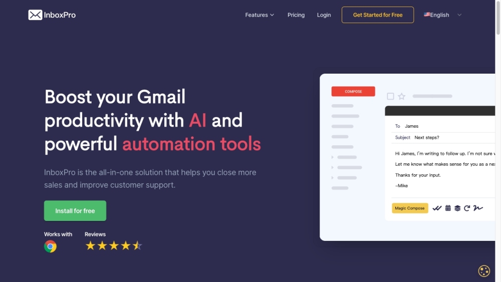 Inboxpro website screenshot