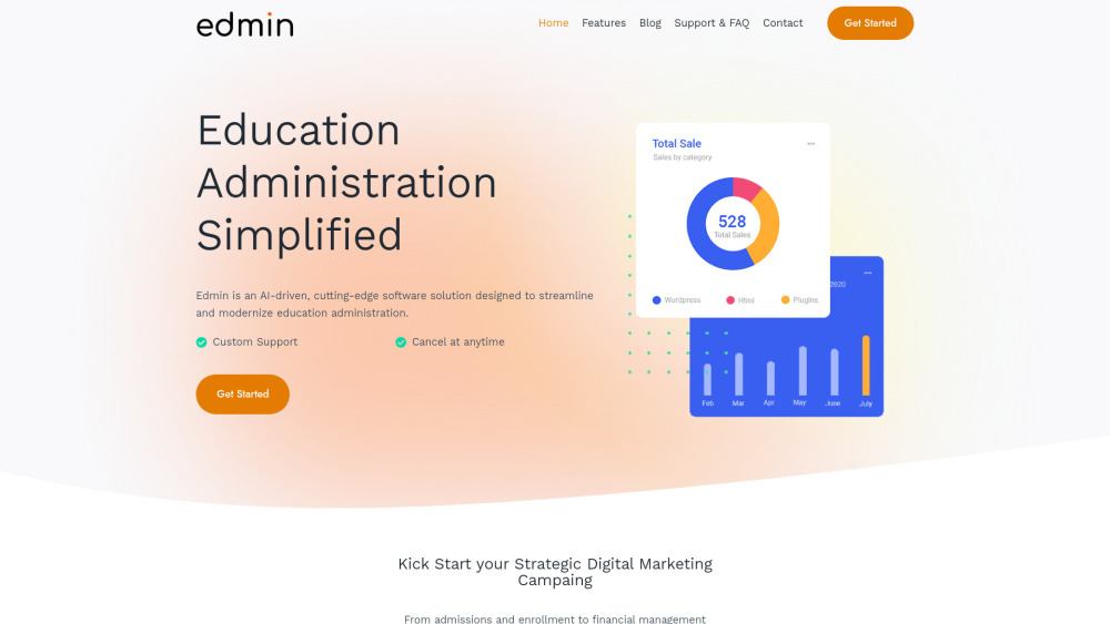 Edmin Education Administration website screenshot
