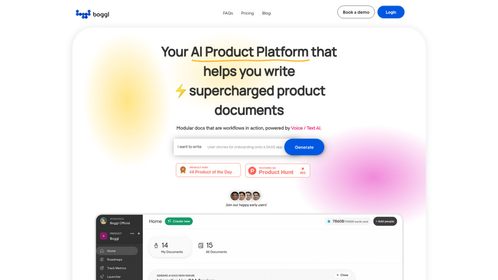 Boggl Ai website screenshot