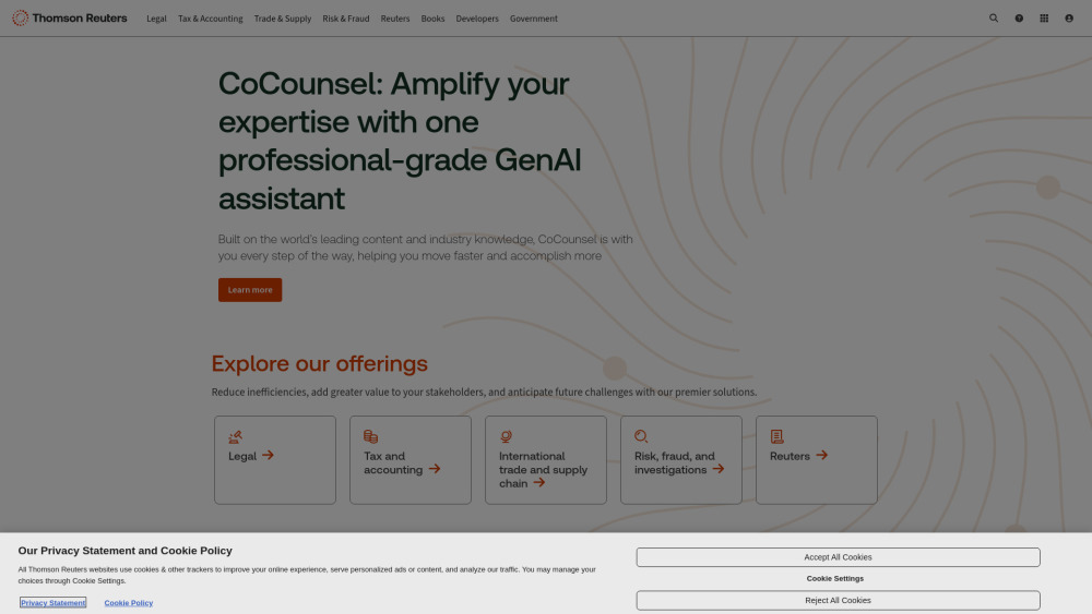 Thomson Reuters website screenshot