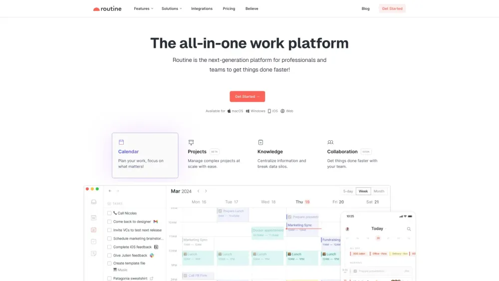 Routine Co website screenshot