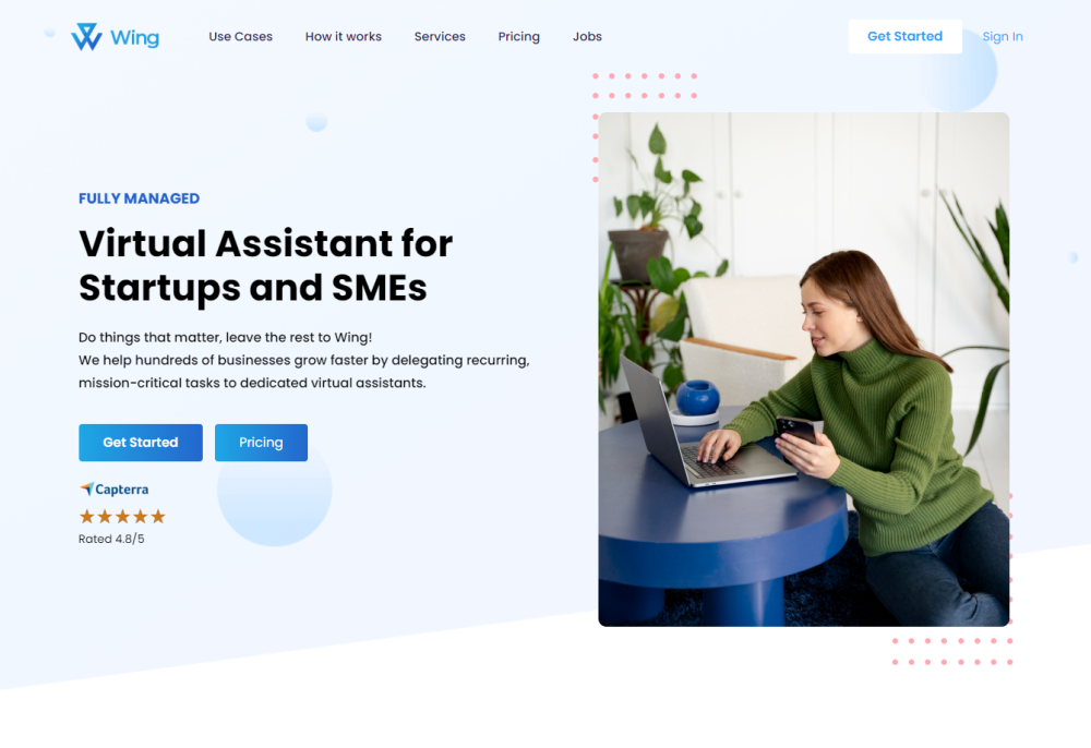 Wing Assistant website screenshot