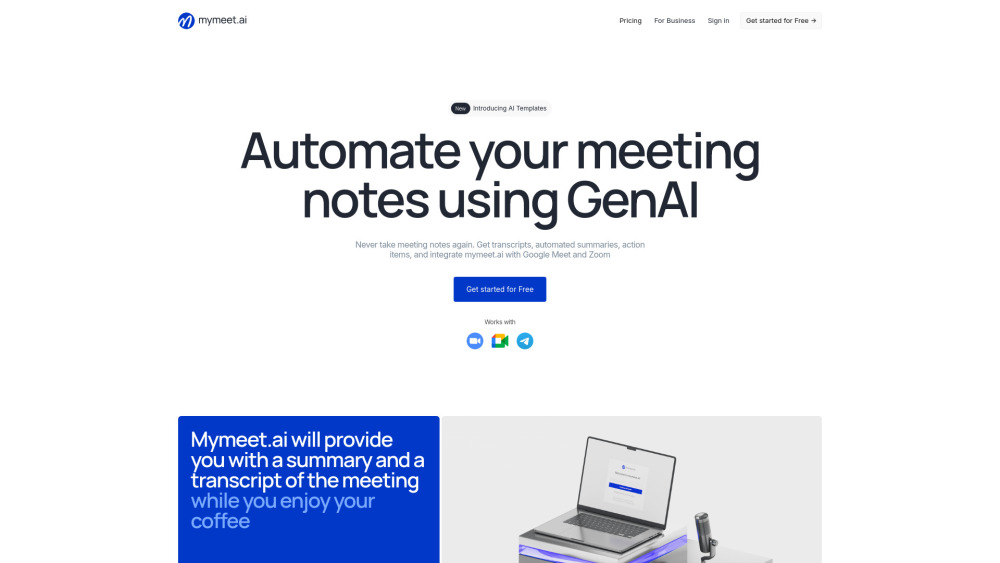M website screenshot
