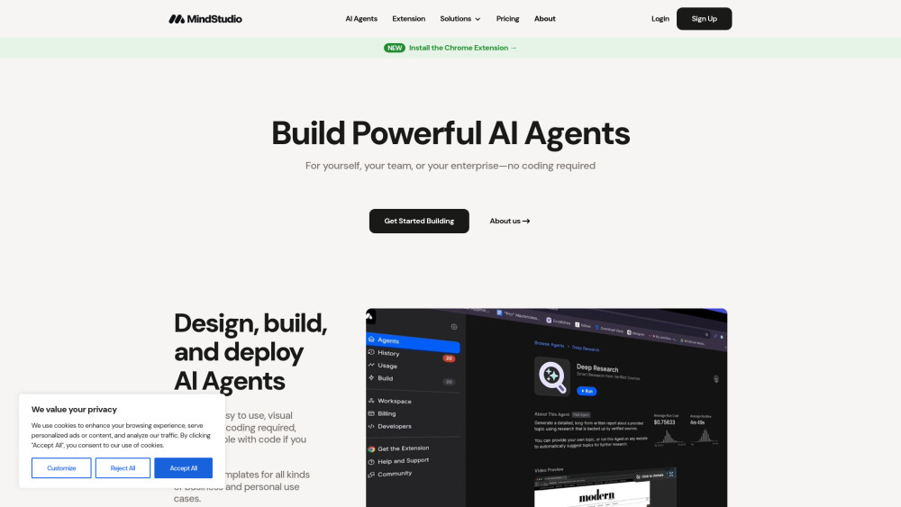 Mindstudio website screenshot