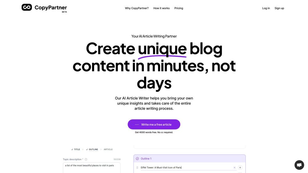CopyPartner website screenshot